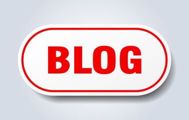 blog sign. rounded isolated button. white sticker