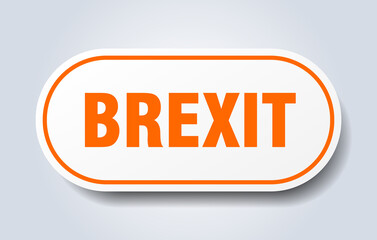 brexit sign. rounded isolated button. white sticker