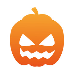 halloween pumpkin with face orange icon