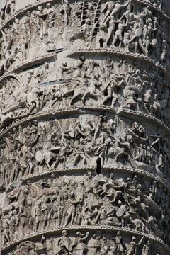 Relief sculpture closeup in Rome, Italy