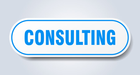 consulting sign. rounded isolated button. white sticker