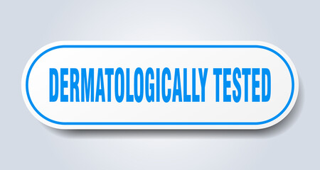 dermatologically tested sign. rounded isolated button. white sticker