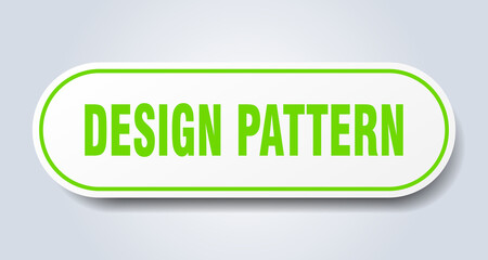 design pattern sign. rounded isolated button. white sticker