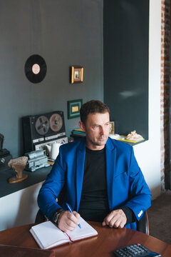 Tensive businessman thinking