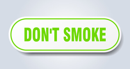 don't smoke sign. rounded isolated button. white sticker