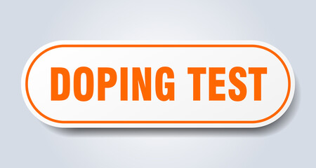 doping test sign. rounded isolated button. white sticker