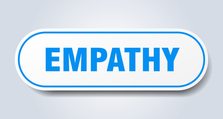 empathy sign. rounded isolated button. white sticker
