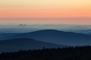 View of the Giant Mountains and the Jizera Mountains from Szrenica