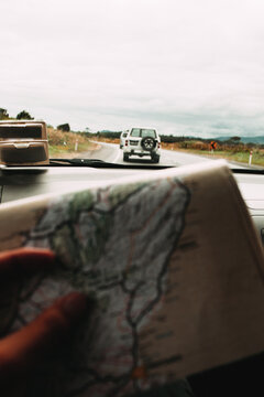 Displaying a map on a road trip