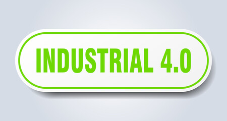 industrial 4.0 sign. rounded isolated button. white sticker