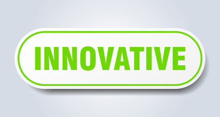 innovative sign. rounded isolated button. white sticker