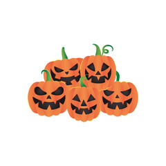 cartoon pumpkins icon, colorful design