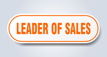leader of sales sign. rounded isolated button. white sticker