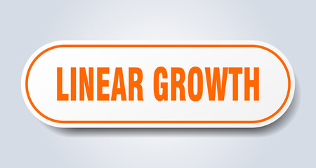 linear growth sign. rounded isolated button. white sticker