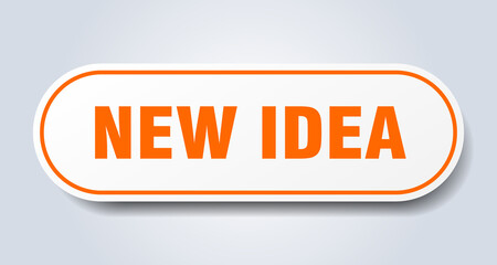 new idea sign. rounded isolated button. white sticker