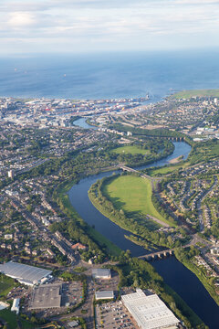 Aerial view of Aberdeen, Scotland, UK