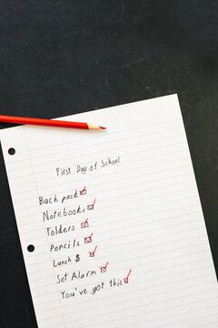 first day of school checklist written by a child