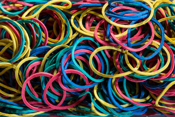 Background made from colorful rubberbands
