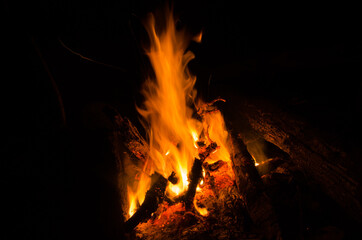 embers burn down in a hardwood fire