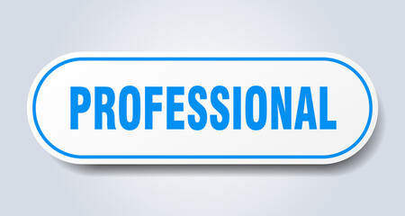 professional sign. rounded isolated button. white sticker