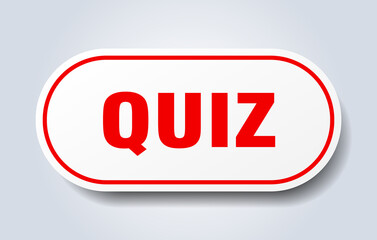 quiz sign. rounded isolated button. white sticker