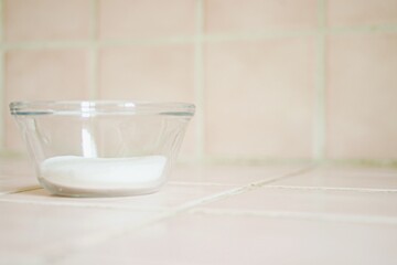 White Sugar in a glass bowl