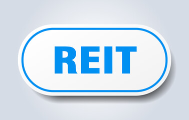 reit sign. rounded isolated button. white sticker