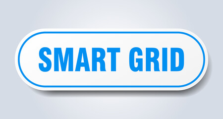 smart grid sign. rounded isolated button. white sticker