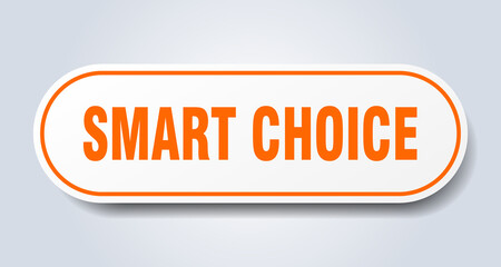 smart choice sign. rounded isolated button. white sticker