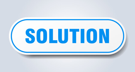 solution sign. rounded isolated button. white sticker