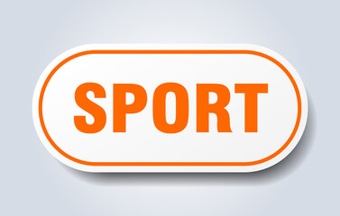 sport sign. rounded isolated button. white sticker