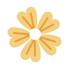yellow flower decoration isolated icon
