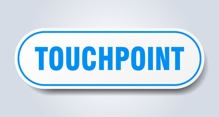 touchpoint sign. rounded isolated button. white sticker
