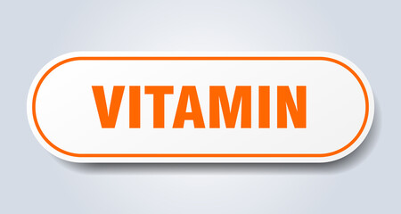 vitamin sign. rounded isolated button. white sticker
