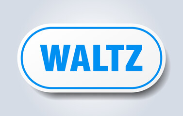 waltz sign. rounded isolated button. white sticker