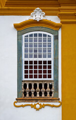 Baroque church window in Tiradentes, Minas Gerais, Brazil