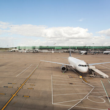 Airplanes at the airport terminal