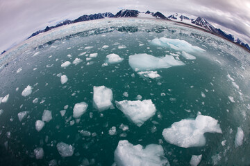 Glacial Icebergs, Svalbard, Norway