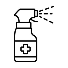 alcohol spray bottle icon, line style