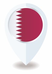 Flag of Qatar, location icon For Multipurpose, State of Qatar. vector illustration for graphic and web design.