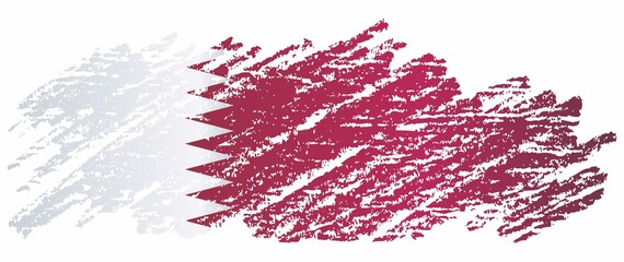 Flag of Qatar, State of Qatar. Bright, colorful vector illustration for graphic and web design.
