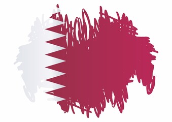 Flag of Qatar, State of Qatar. Bright, colorful vector illustration for graphic and web design.