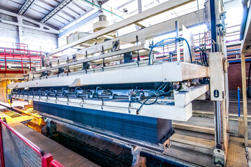 Naklejka premium Production of aerated concrete blocks