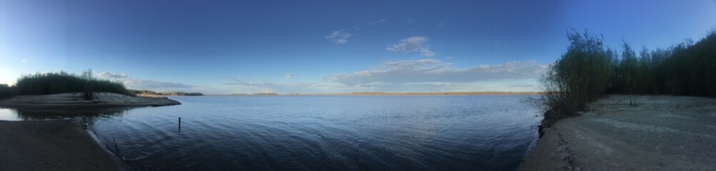 sunset over the river