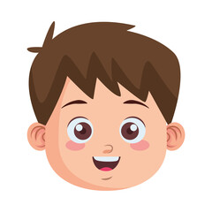 cute little boy student head character