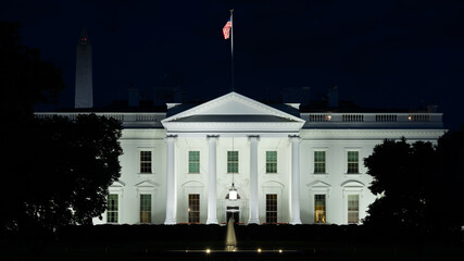 The White House in Washington DC at Night