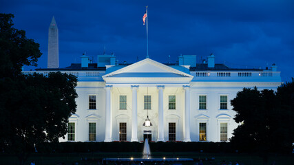 The White House in Washington DC at Blue Hour