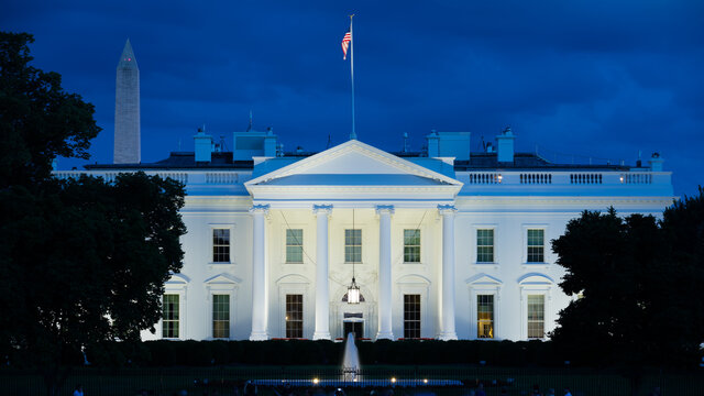 The White House in Washington DC at Blue Hour