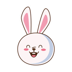 cute little rabbit funny head character