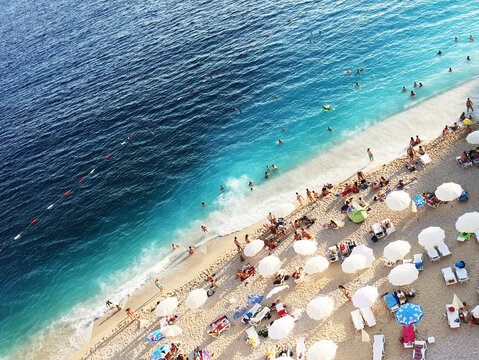 Overhead view of Kaputas Beach, Turkey